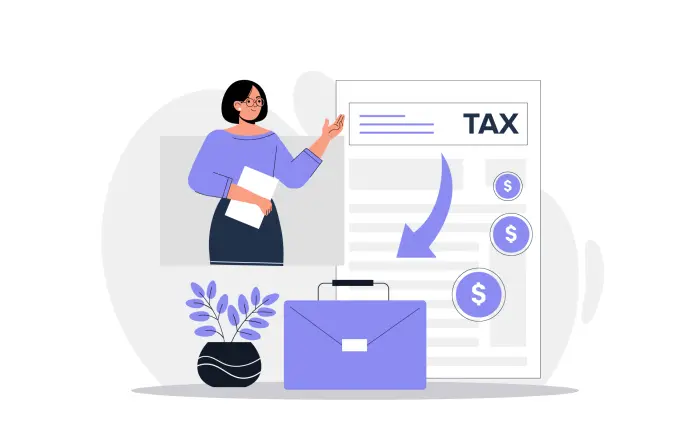 Income Tax Concept Modern Character Artwork Illustration